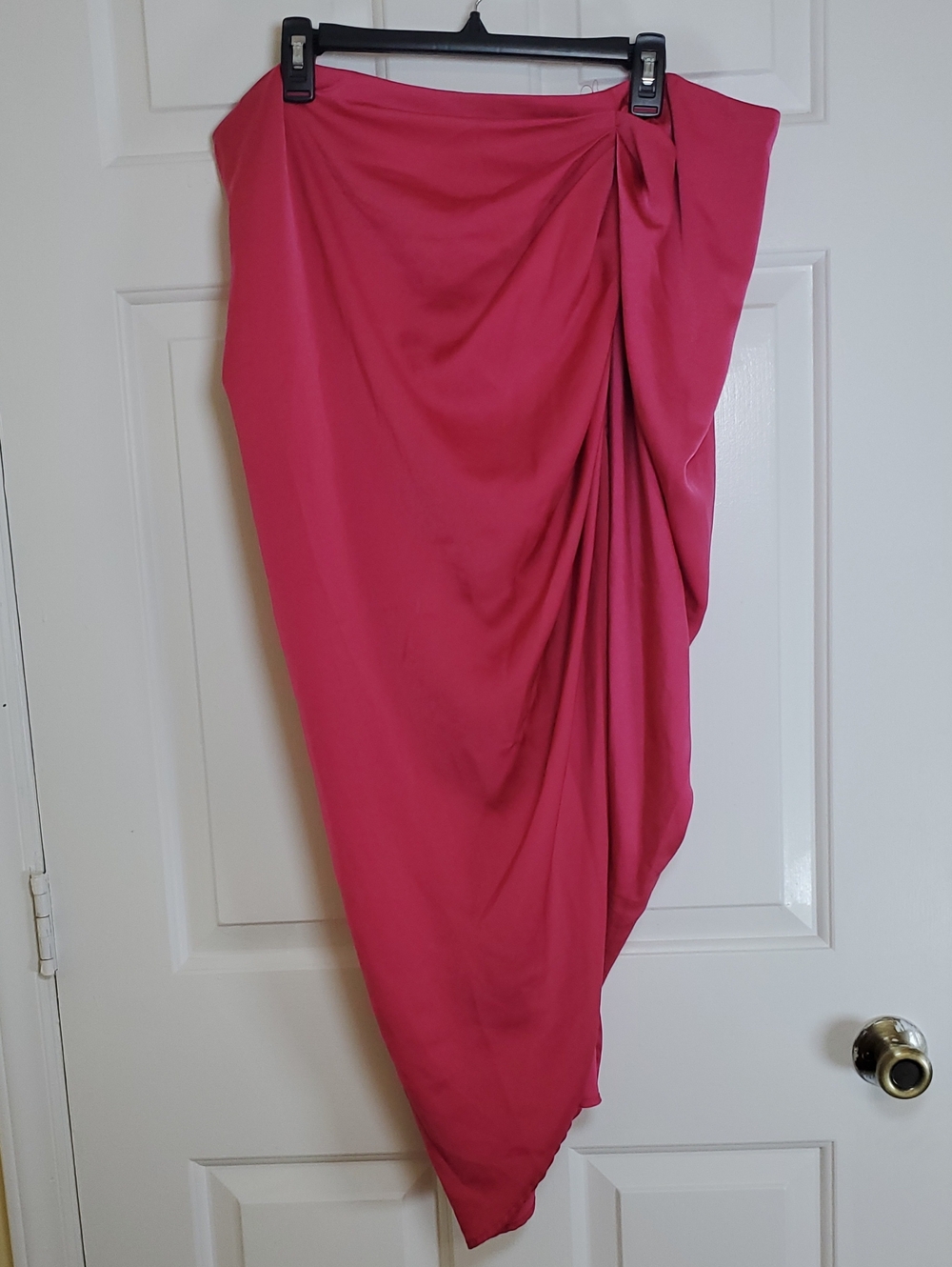 Shein Curve Hot Pink Gathered Asymmetrical Hem Cocktail Party Skirt Plus 3XL